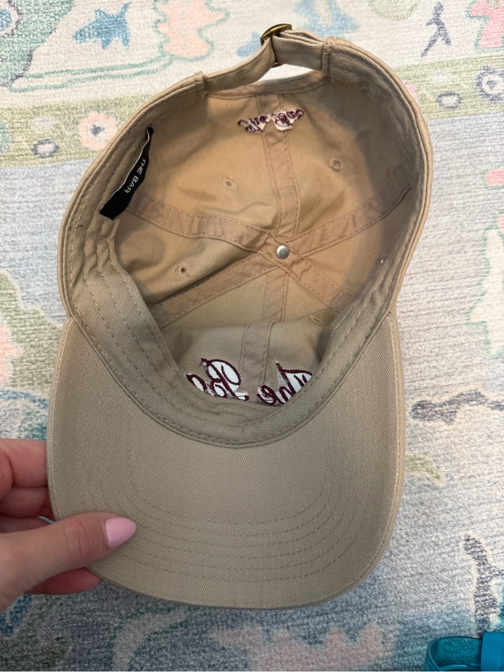 Khaki 'The Bar' Embroidered Baseball Cap - Picture 5 of 5